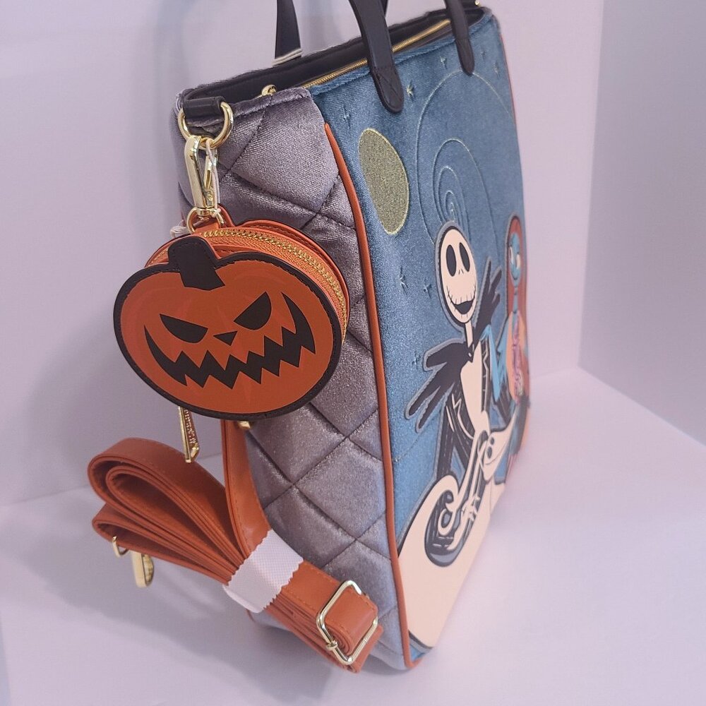 Disney Loungefly Nightmare Before Christmas Jack & Sally Tote Bag - Picture 2 of 11